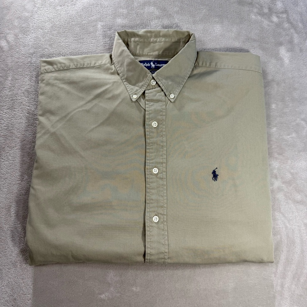 Ralph Lauren Blake Button Down Shirt Men's Sz XL Beige Long Sleeve